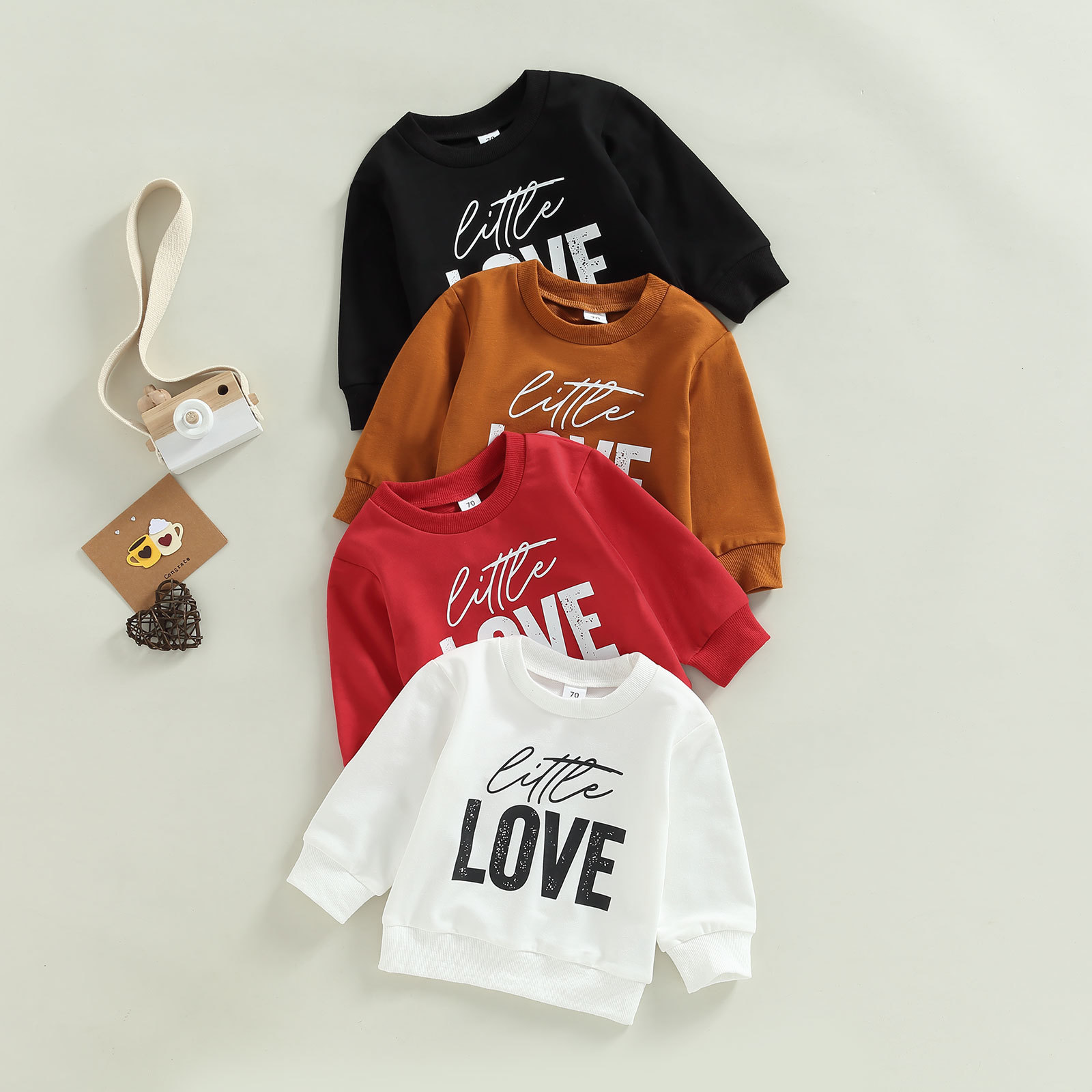 

Hoodies Sweatshirts -11-11 Lioraitiin 0-3Years Toddler Baby Boy Girl Long Sleeved O-Neck Letter Print Warm Sweatshirt for Valentine's Day 230317