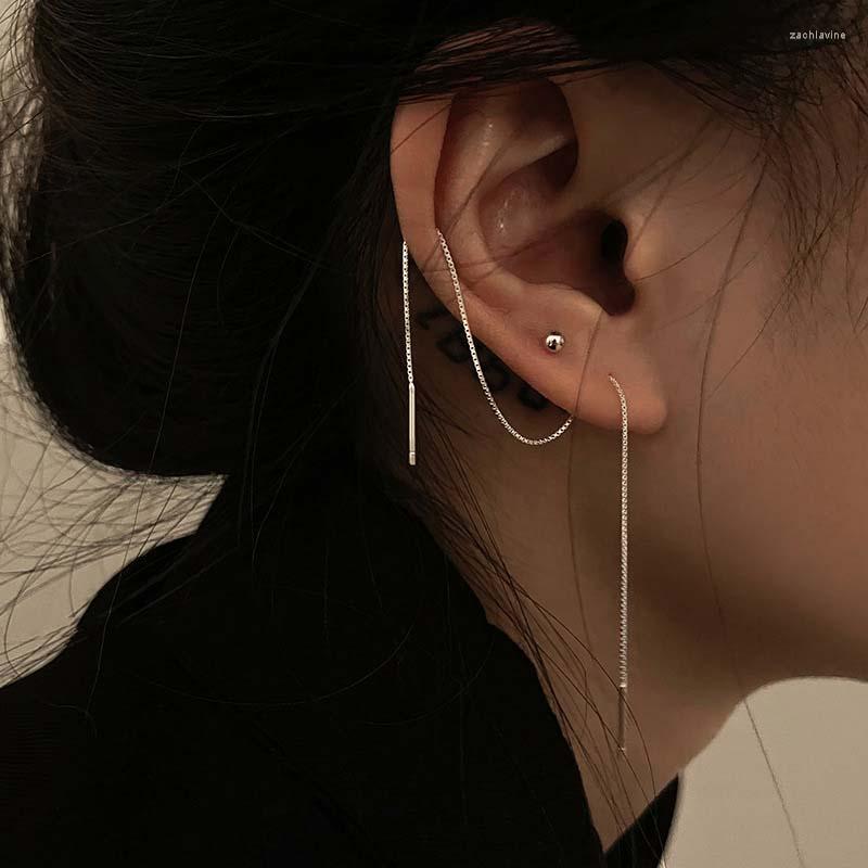 

Dangle Earrings Prevent Allergy Silver Color Earline Women Design Exquisite Long Chain Hanging Girls Jewelry Accessories Party Gift