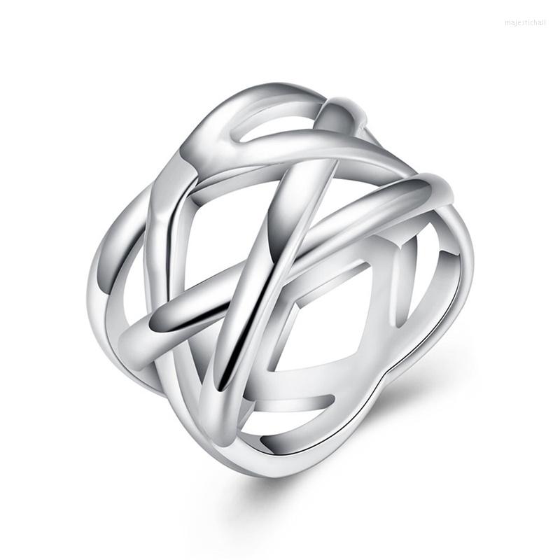 

Wedding Rings BABYLLNT 925 Silver Cross Intertwined Ring For Women Engagement Party Fashion Charm Jewelry Gift