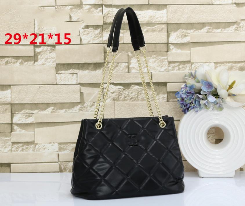 

Quality Portable Ringer pattern Tote shoulder oblique leather chain hand carrying women's shopping large capacity bag, 29*21*15cm