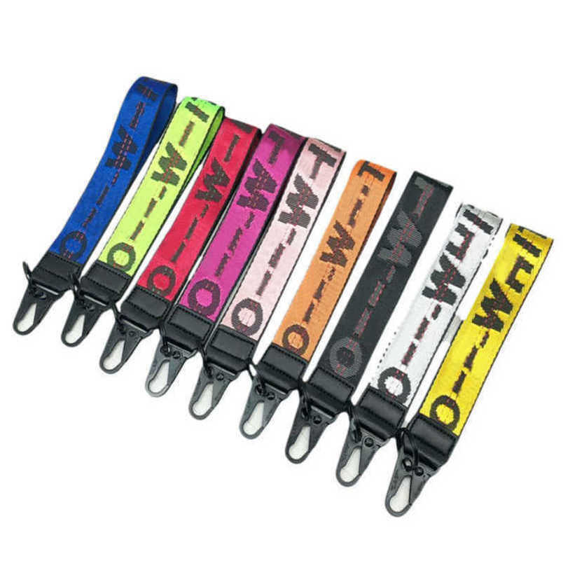 

Luxury Offs Classic Key Rings Brand Keychains Clear Rubber Jelly Letter Print Keys Ring Fashion Men Women Canvas Keychain Camera Pendant Belt 3.5x25cm Keyring 29n4