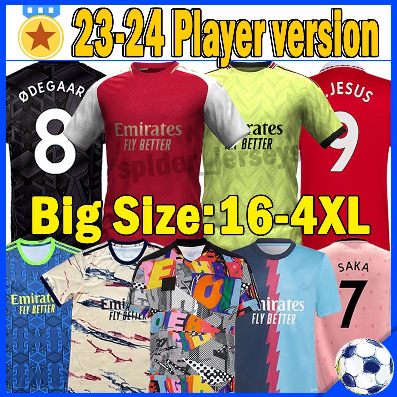 

XXXL 4XL 23/24 soccer jerseys gunners 9 G.JESUS WHITE THOMAS PEPE SAKA TIERNEY WILLIAN SMITH HENRY ROWE jersey 2022 2023 men kids kits Long sleeve football shirt tops, 22-23 third kits+socks