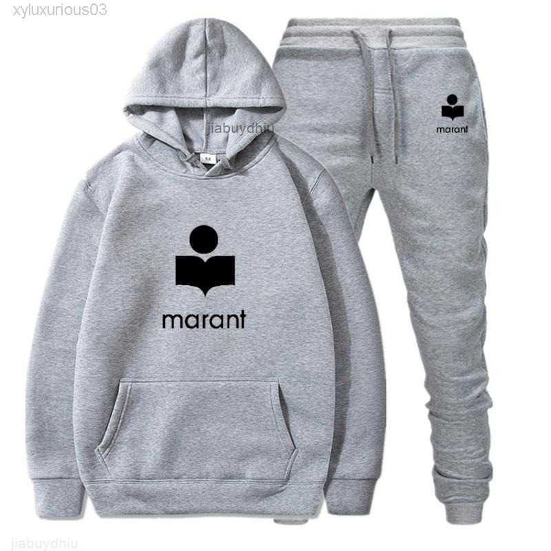 

Marant Set Hoodie 2022 Clothes Men Suit Women Hooded Fashion Hip Hop Brand Clothing Fall Winter Hoodies Coat Off Whi, A8