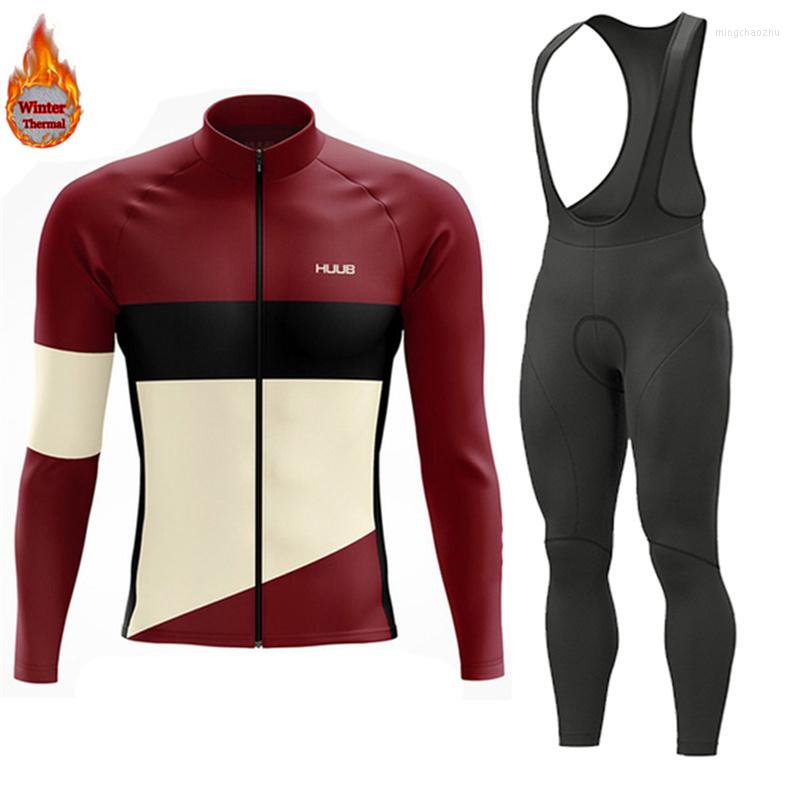 

Racing Sets 2023 HUUB Team Warm Winter Thermal Fleece Cycling Clothing Men's Jersey Suit Outdoor Riding Bike Clothes MTB Long Bib Pants, 21