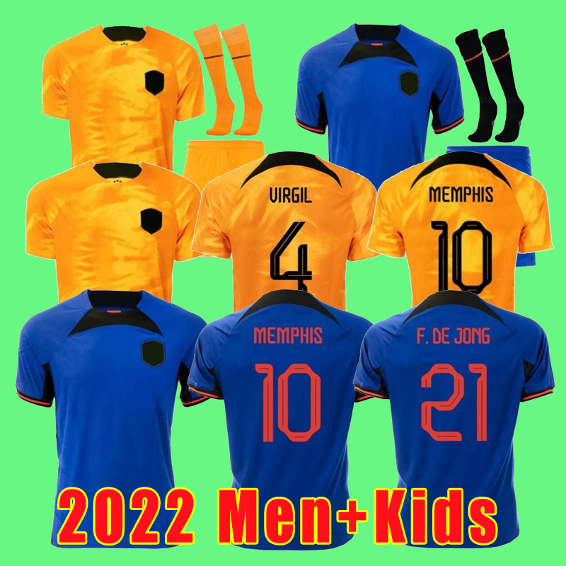 

Netherlands MEMPHIS soccer jersey t shirt 22/23 Holland DE JONG VIRGIL DUMFRIES PROMES BERGVIJN Shirt KLAASSEN BLIND DE LIGT men kids kit footb