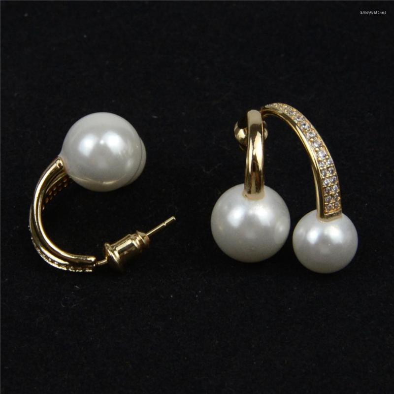 

Dangle Earrings 8mm &10mm Natural Shell Pearls Zircon Small Cute Exquisite Jewelry Accessories Pink White Green Purple Pearl