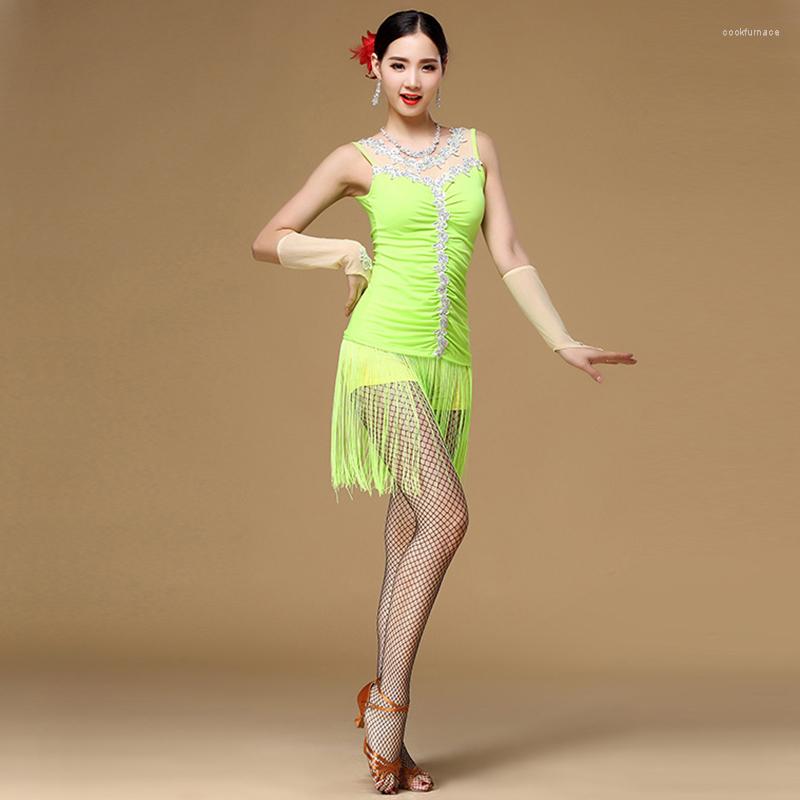 

Stage Wear 2023 Performance Ballroom Dancing Salsa Dance Dresses With Tassels Samba Carnival Costumes Latin Dress Women, Royal blue