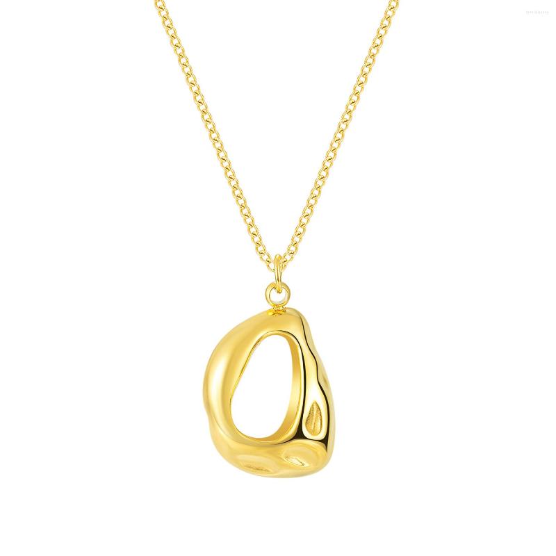 

Pendant Necklaces Tuswans Irregular Cutout Oval Stainless Steel Necklace For Women Jewelry Personalized Classic Gift