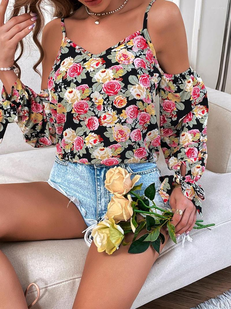 

Women' T Shirts LiTi Top Women Spaghetti Straps Ins Autumn Winter Fashion Long Sleeve Temperament Slim Fit Versatile Shirt, Multi-color