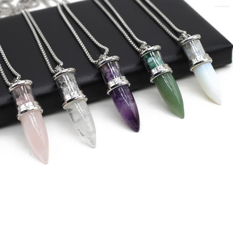 

Pendant Necklaces Natural Stone Reiki Healing Pendulum Shape Necklace Beautiful And Charming Gift For Women