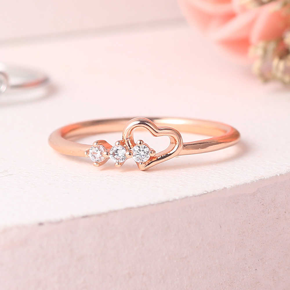 

Band Rings Dainty Ring For Women Jewellry Simple Cute Love Heart CZ Rose Gold Color Wedding Bride Gift Fashion Jewelry Wholesale R210 G230317