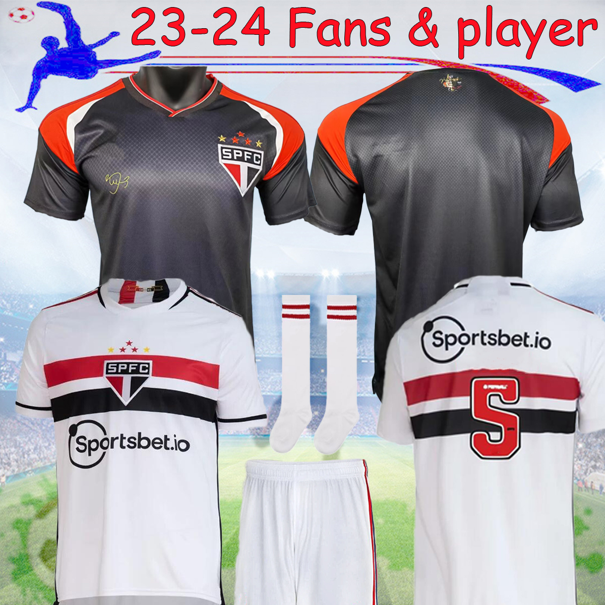 

23 24 Sao Paulo fc soccer jerseys LUCIANO 2023 player Special kids kit Arboleda Rafinha Calleri ALISSON PABLO MAIA pele eterno home football shirt, 23/24 home