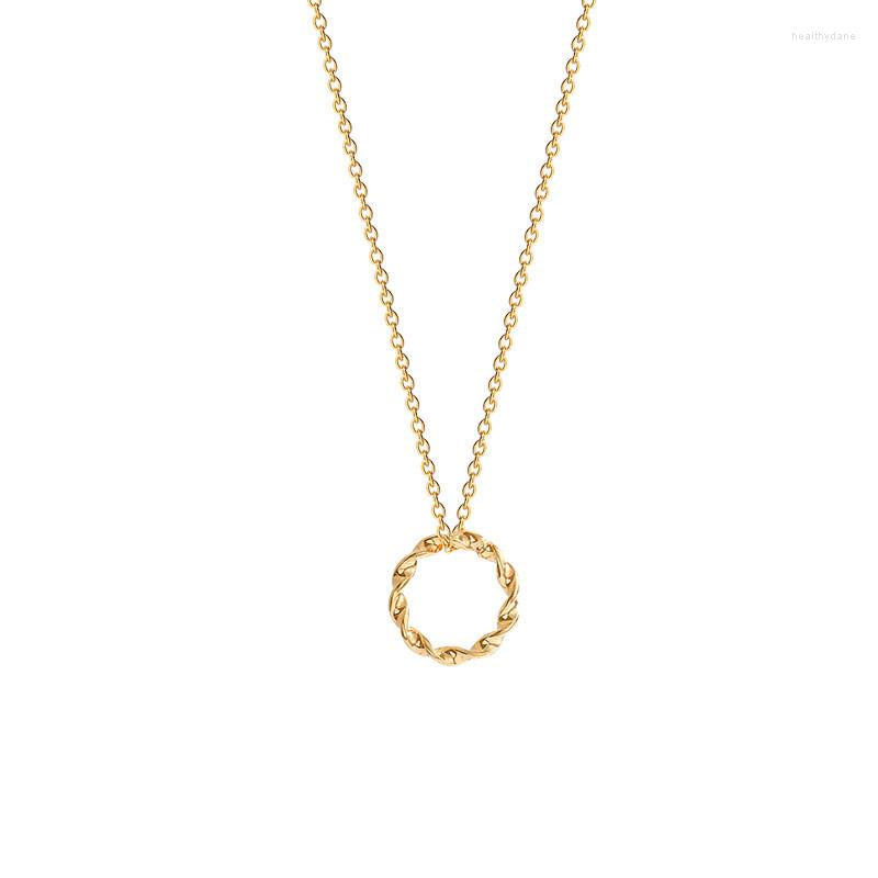 

Pendant Necklaces 2023 Fashion Women Elegant Stainless Steel Circle Clavicle Chain Necklace Simple Women's Twist