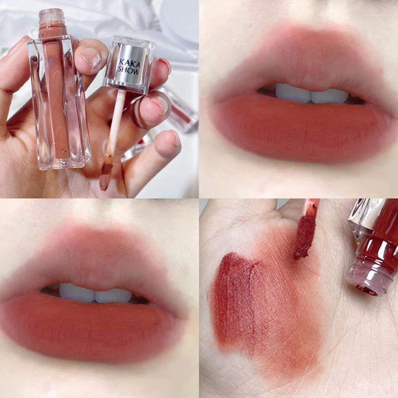 

Lip Gloss Transparent Water Wavy Tube Glaze Velvet Matte Liquid Lipstick Smoked Bean Paste Red Tint Makeup Nonstick Cup, 03