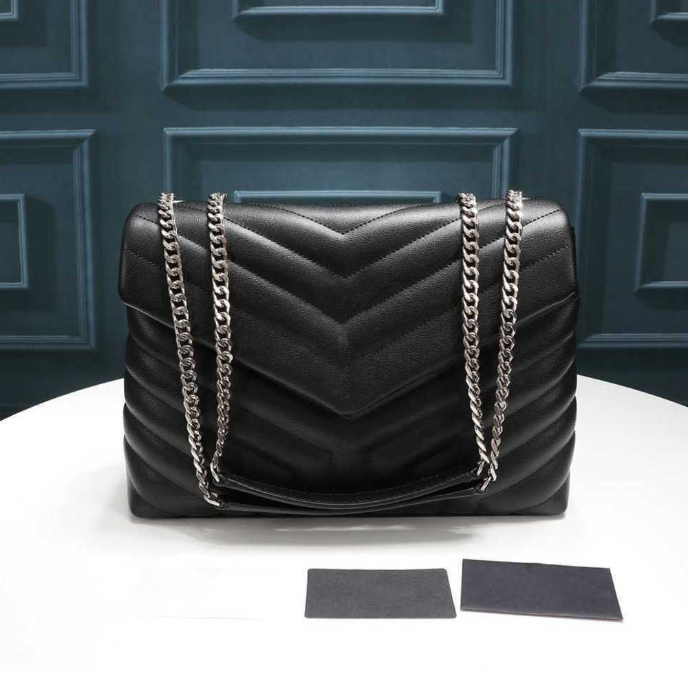 

Evening Bags Top quality Designer LOULOU Shoulder Bag Matelasse Calfskin Y-Quilted Overstitching Leather And Grosgrain Lining Large-capacity Message, Dustproof bag