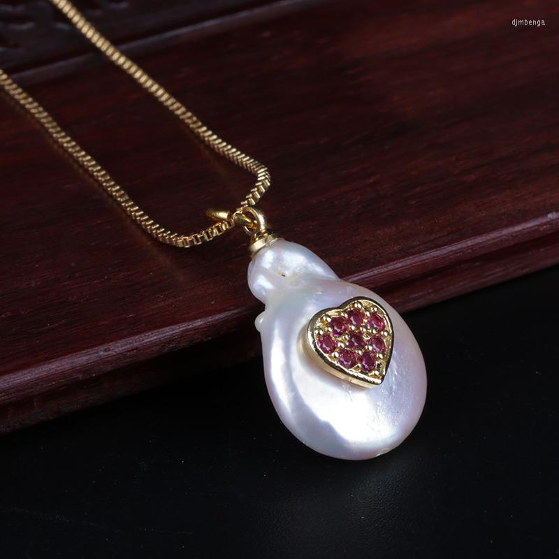 

Choker Fushsia Maroon Red Cz Tiny Heart Charm Coin Freshwater Pearl Bead Dainty Gold Chain Pendant Necklace For Women Wedding