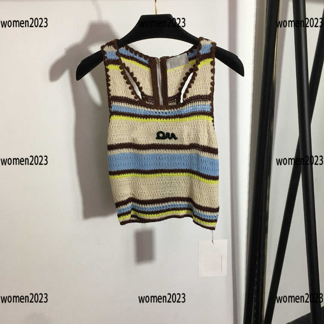 

Women clothes girl Vest Lady Tanks hot girl Camis Embroidered letter Hollow knit suspender vest New products Spring fashion sexy Mar12, Multi