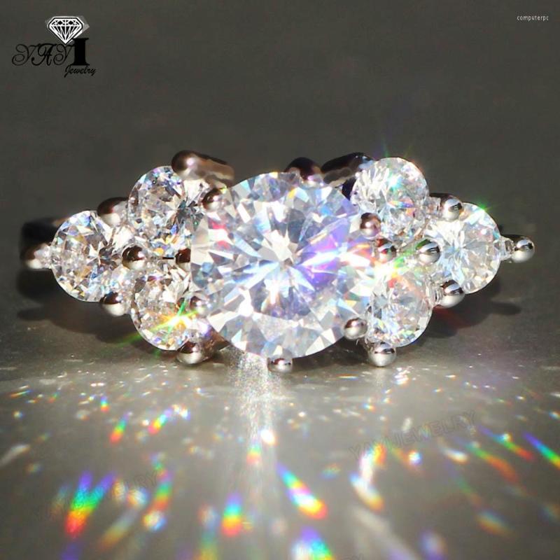 

Wedding Rings YaYI Jewelry Princess Cut 7.8 CT White Zircon Silver Color Engagement Heart Girls Party Ring Gifts 914