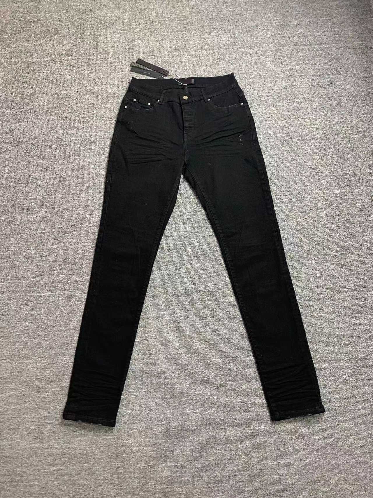 

Jeans Mens Am1r1 Trousers Pants Mirri Ripped Fashion Designer Brand New Men's White Embroidery Patch Elastic Slim Denim Hip Hop High 2X99, Black13
