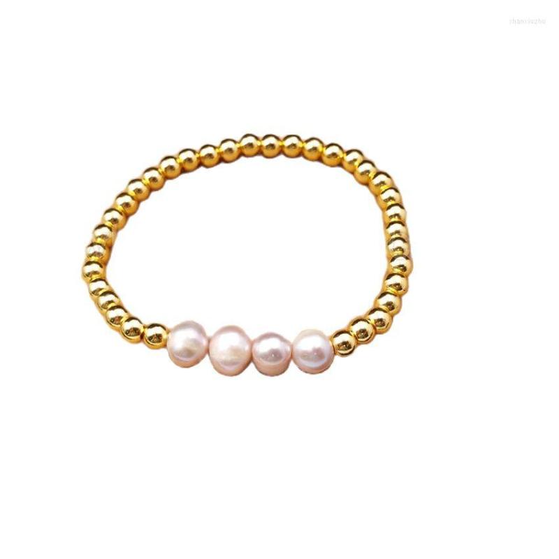 

Charm Bracelets WT-B349 Wholesale Custom Elegant Pearl Beaded Bracelet Resist Tarnishable Gold Electroplated Brass Beads For Lady Gift