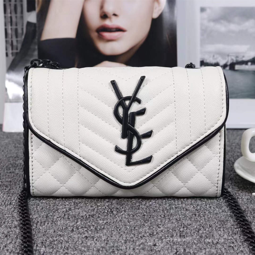 

Luxurys Designers LOULOU womens CrossBody YSLs Bag Shoulder Bags Letter Handbag Purse Leather Chains Clutch YSLity Handbags, White