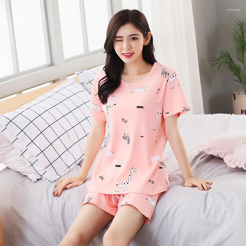 

Women's Sleepwear Milk Silk Women Summer Female Pajamas Sets Thin Laides Suit Short Sleeve Pyjamas Comfortable Home Clothes, B3