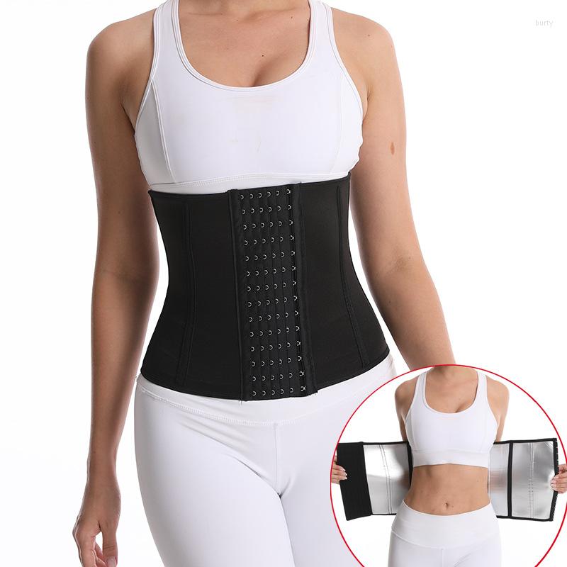 

Women' Shapers Sweat Sauna Body Shaper Corset Waist Trainer Belt Women Slimming Breasted Fitness Belly Wrap Strap Girdle, Black