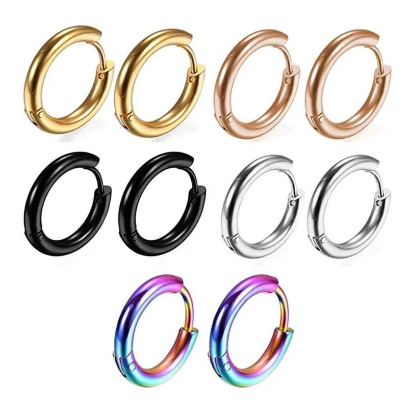 

Hoop Earrings & Huggie Small For Women Minimalist Gold Stainless Steel Cartilage Piercing Fashion Jewelry Accessories KAE306Hoop