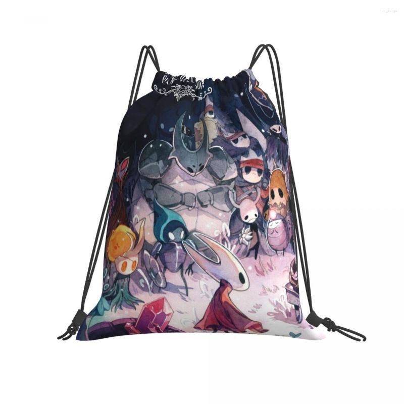 

Shopping Bags Gym Bag Travel Drawstring Hollow Knight All Character Outdoor Sport Backpack For Training Swimming Fitness, White