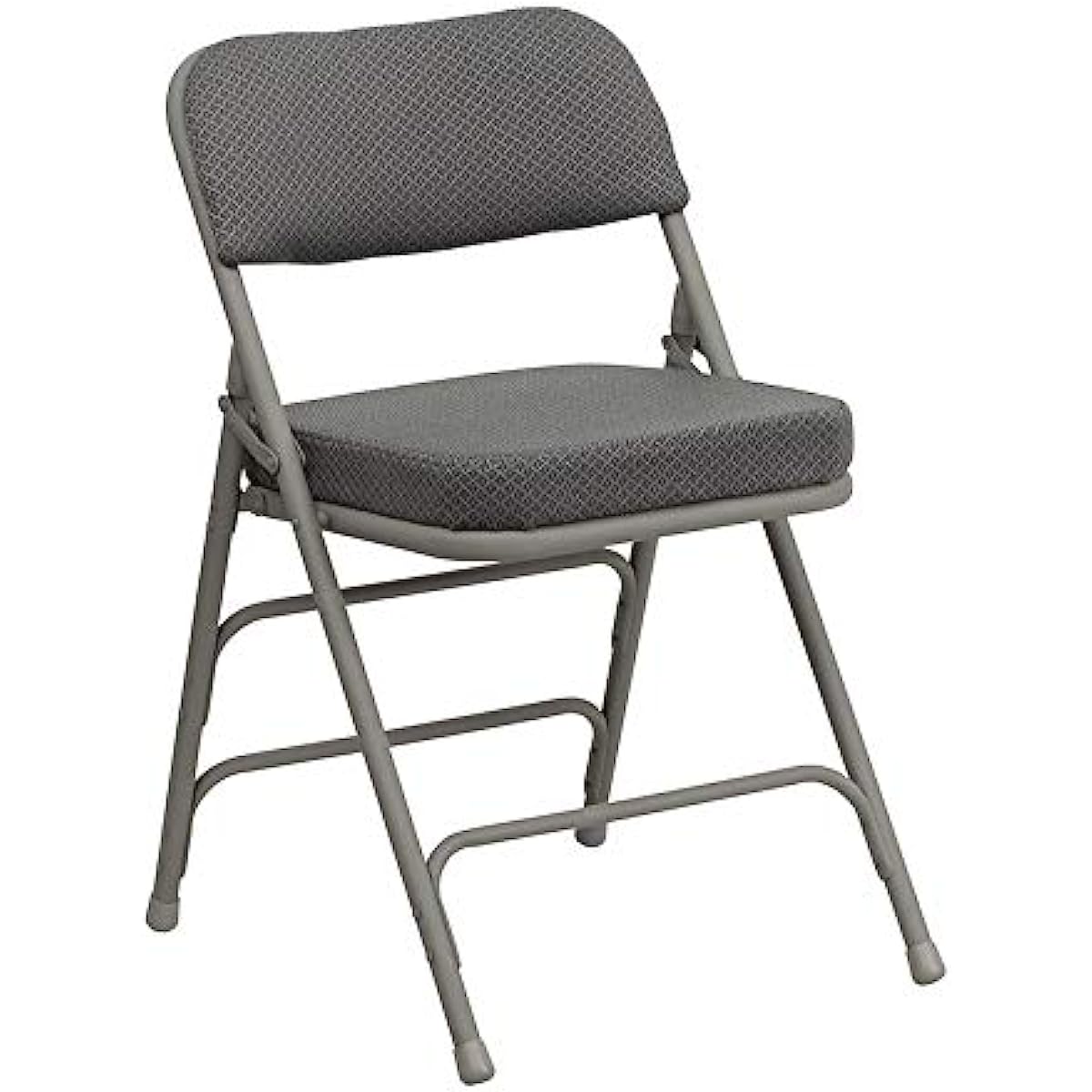 

2 Pack HERCULES Series Premium Curved Triple Braced Double Hinged Gray Fabric Metal Folding Chair