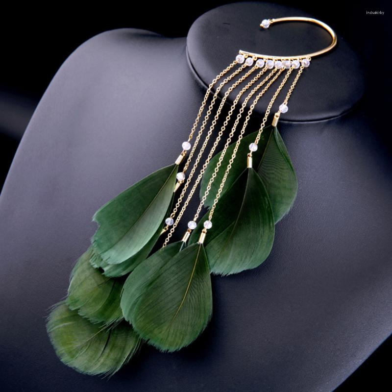

Backs Earrings Ornament Ear Cuff Bohemian Women Dangle Tassel Hook Long