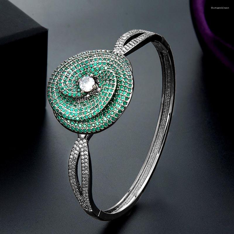 

Bangle Zlxgirl Green Blue Red Zirconia Women's Wedding Accessory Fashoin Women Dubai Bracelet&bangle Free Shiping