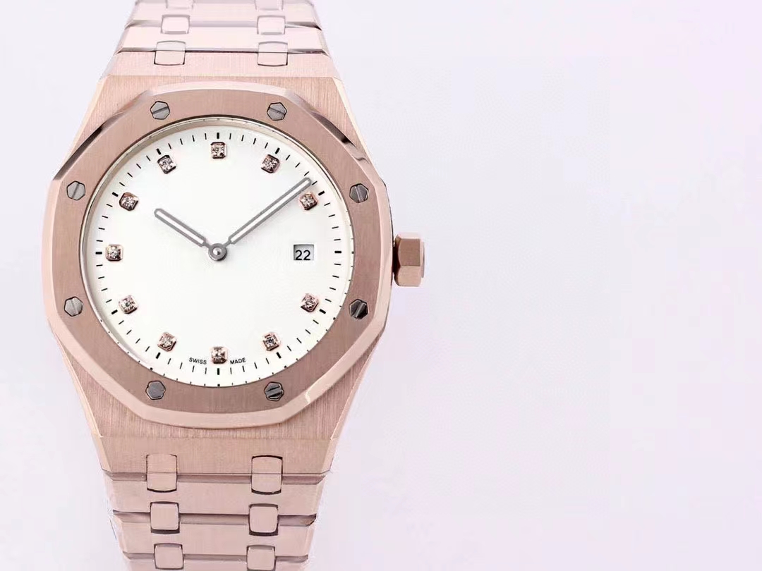 

Designer Watches Men's Mechanical Watch 41mm rose Gold Stainless steel dial 11 diamond white face Fully automatic Wind-up sports waterproof luxury watch