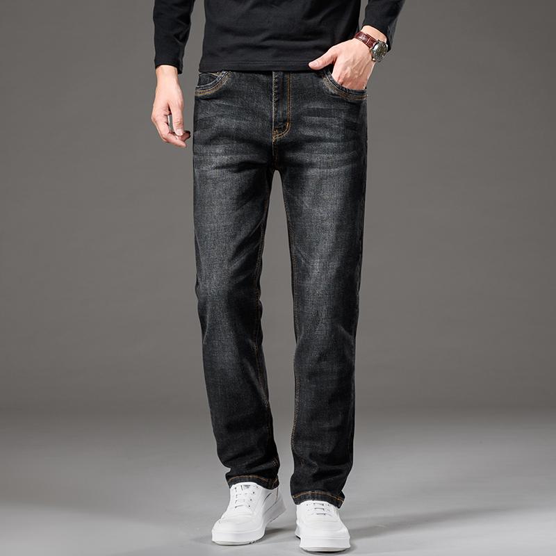 

Men's Jeans 2023 Black Men Loose Straight Casual Pants Fashion Letter Embroidery Denim Trousers