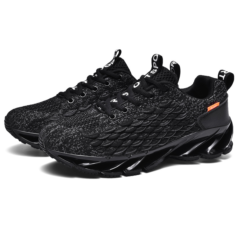 

running shoes mens womens trainers Black White Gum Nylon outdoor sports sneakers