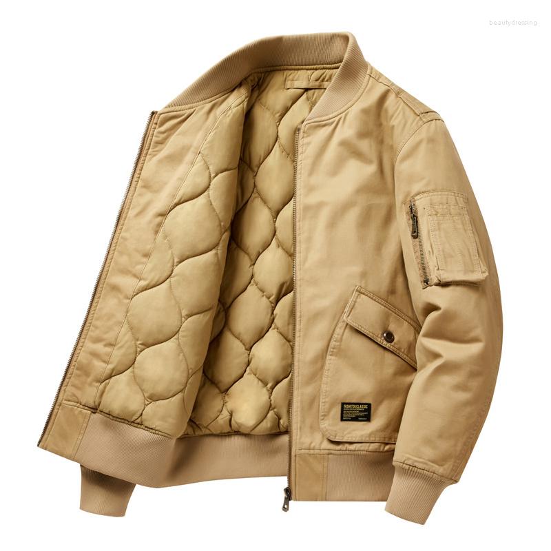 

Men's Jackets Autumn Military Men's Jacket Thick Cotton Liner Warm Parkas Baseball Collar Bomber Men Outdoor Windproof Coats 4XL, Blue