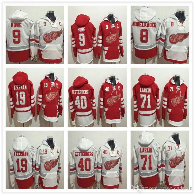 

Hockey 2017 Centennial Classic Dylan Larkin 9 Gordie Howe Steve Yzerman Justin Abdelkader 40 Henrik Zetterberg Detroit Red wings Hoodies Swe, 40 white