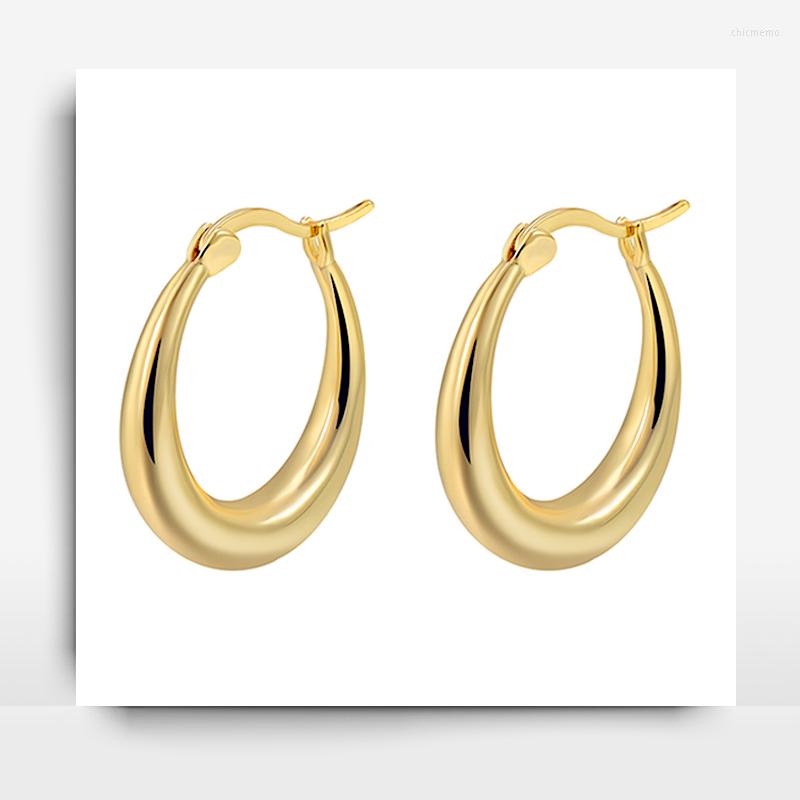 

Hoop Earrings Korean Fashion Vintage Oval Stud Earring For Women's Fine Jewelry Temperament High Sense Geometric Earwear Accessories