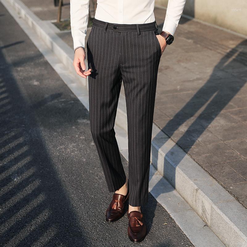 

Men's Pants Spring And Autumn Men Fashion Gorgeous Business Office Wear Straight Elastic Large Size Stretch Waist, Dark grey