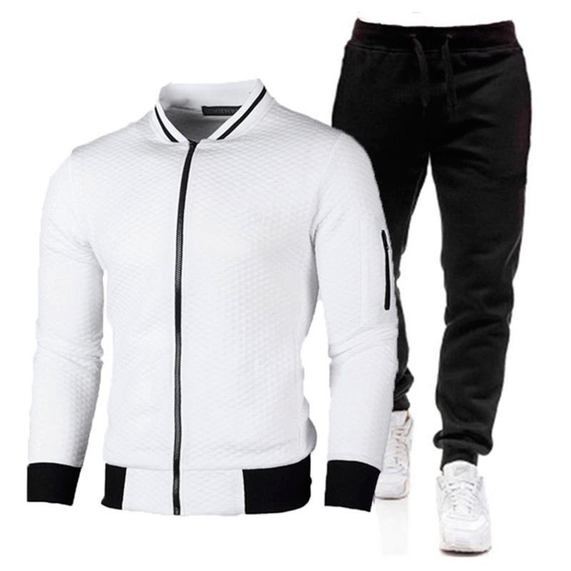

Jogging Clothing Brand Sportswear Men' Zipper Jacket Sports Pants Fitness Gym Suit Cotton 2-piece