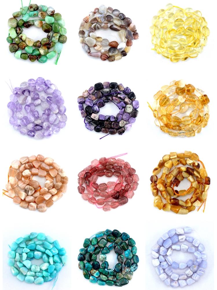 

Beads Other 8-12mm Natural Amazonite Citrine Botswana Fluorite Chip Irregular Stone 15" For Making DIY Bracelets NecklaceOther