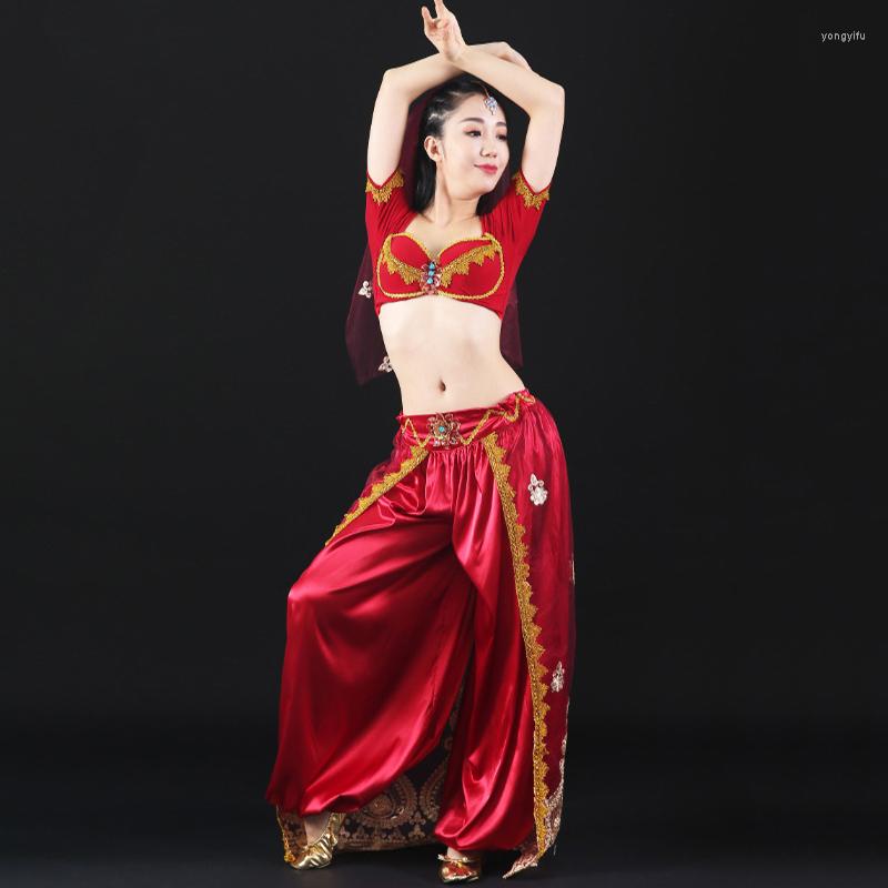 

Stage Wear Halloween Embroidery Costumes Cosplay Belly Dance Bloomers Women Bollywood Costume 2PCS Top And Pants, Picture shown