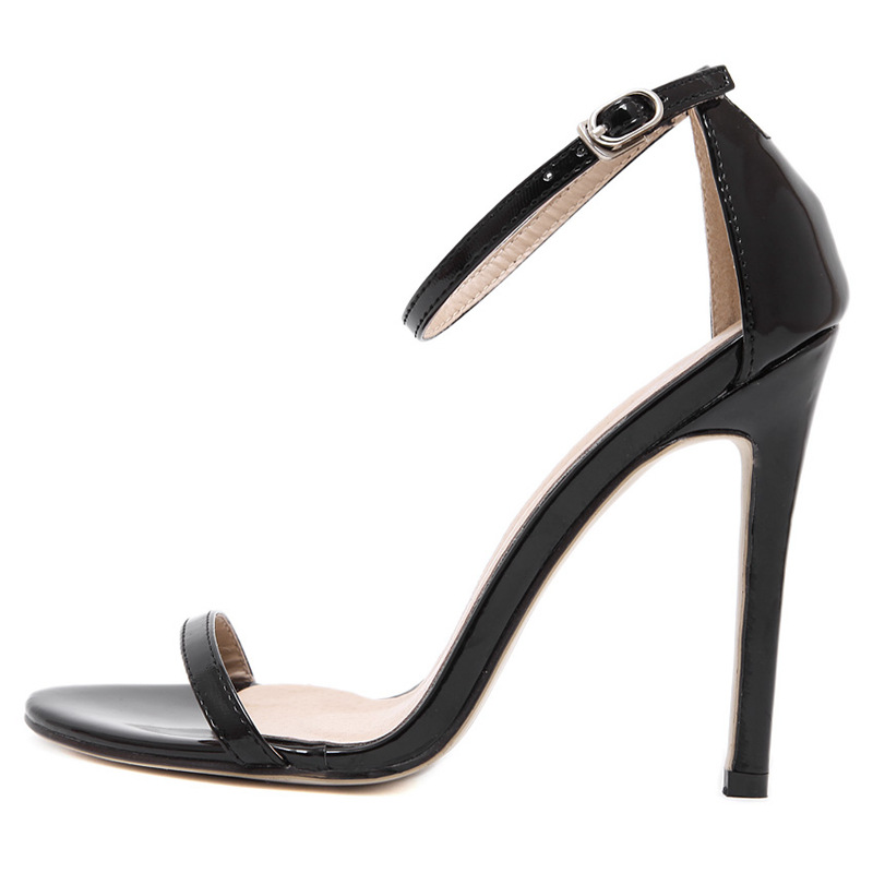 

Woman High Heeled Sandals Fashion Summer Heels for Girls Cover Heel Buckle Super High Heels Party Wedding Shoes, As