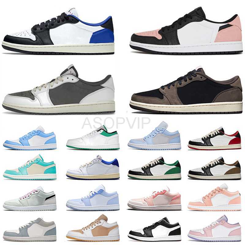 

designer shoes New Jumpman 1 1s Low Mens Womens Designer Basketball Shoes Reverse Mocha University Blue Bleached Coral Mighty Swooshers Pink Sports sandal, 36-46 travis scotts