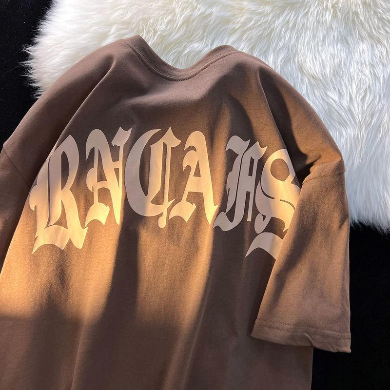 

Men' T Shirts American Vintage Short Sleeve T-shirt Men And Women Ins Fashion Student Couple Style Loose Half Top Y2k, White