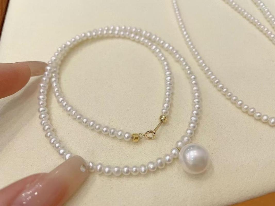 

Pendant Necklaces 4-5mm Oval Natural Freshwater Pearl Choker With Edison Charm Jewelry Gifts