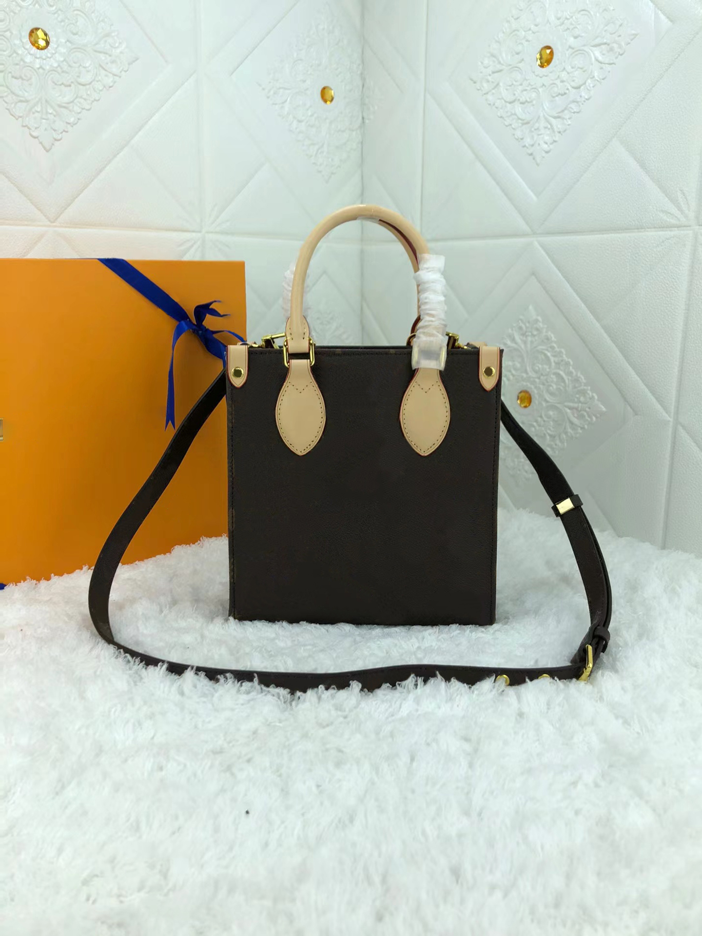 

PM tote bag high quality shoulder bag designer tote bag luxury casual cross-body 45847, Brown
