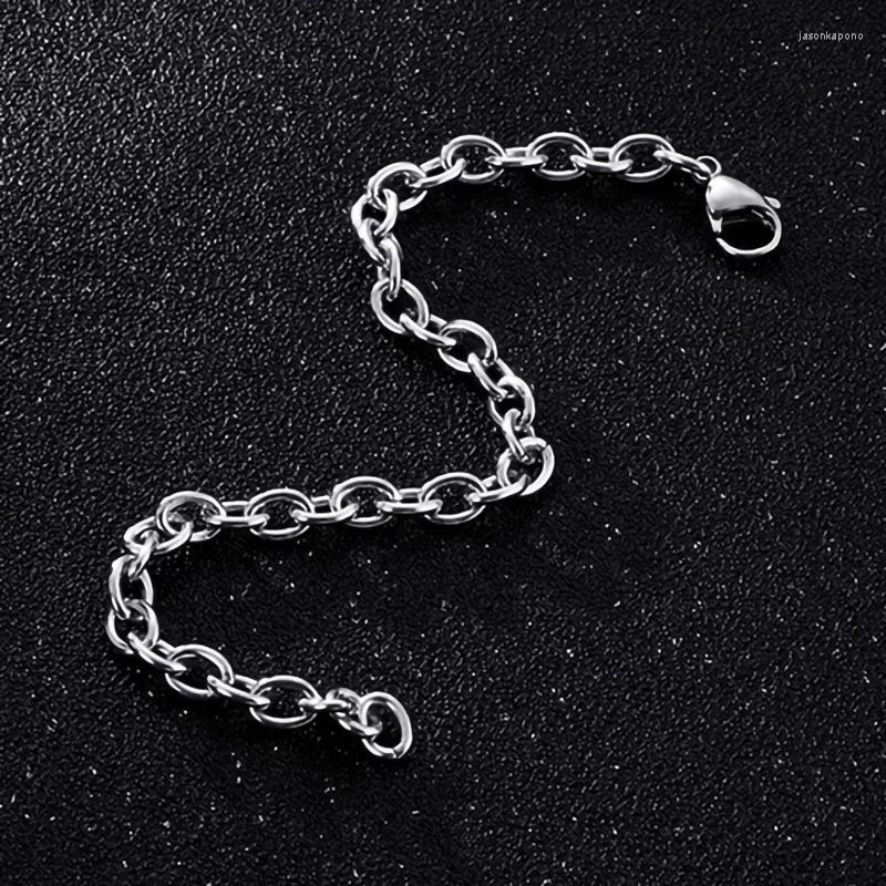 

Link Bracelets Chain On Hand Mens Stainless Steel Simple Bracelet Gifts For Male Accessories Hip Hop Jewelry Wholesale
