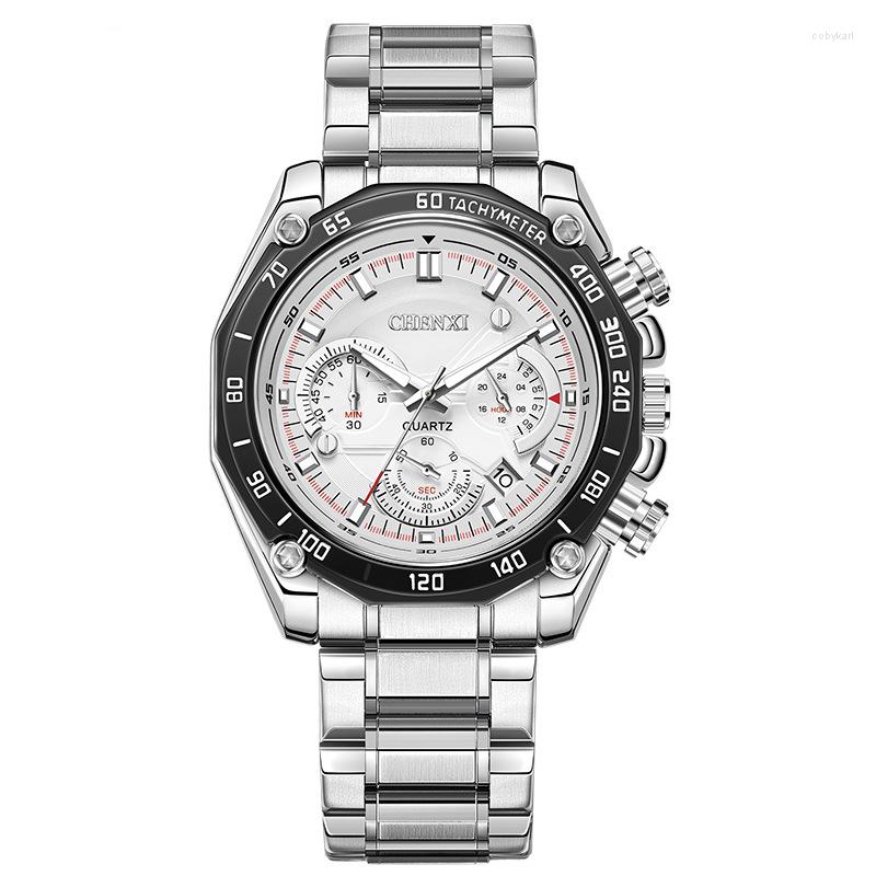 

Wristwatches Men Mechanical Sapphire Watches Luxury Top Brand Luminous Waterproof Automatic Wristwatch 316L Stainless Steel Watchband, White