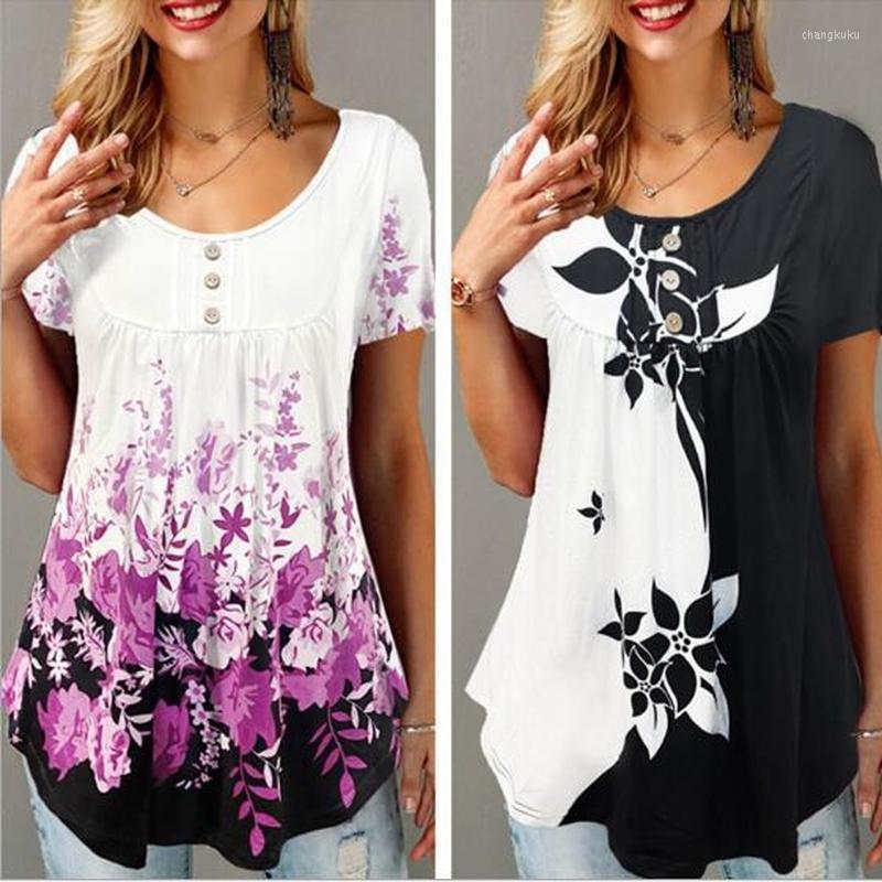 

Women's T Shirts Loose T-shirts Women Jumpers Short Sleeve Blouse Tops Woman Pullover Female O-neck Button Sexy Oversize Cloth Undershit, Black